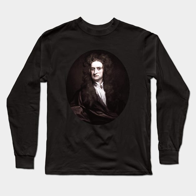 Sir Isaac Newton Portrait Art Long Sleeve T-Shirt by Embrace Masculinity